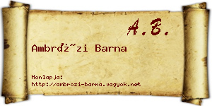 Ambrózi Barna névjegykártya